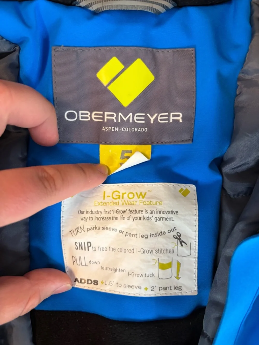 Obermeyer Kids Blue Insulated Ski Jacket (Size 5) - Picture 2 of 13